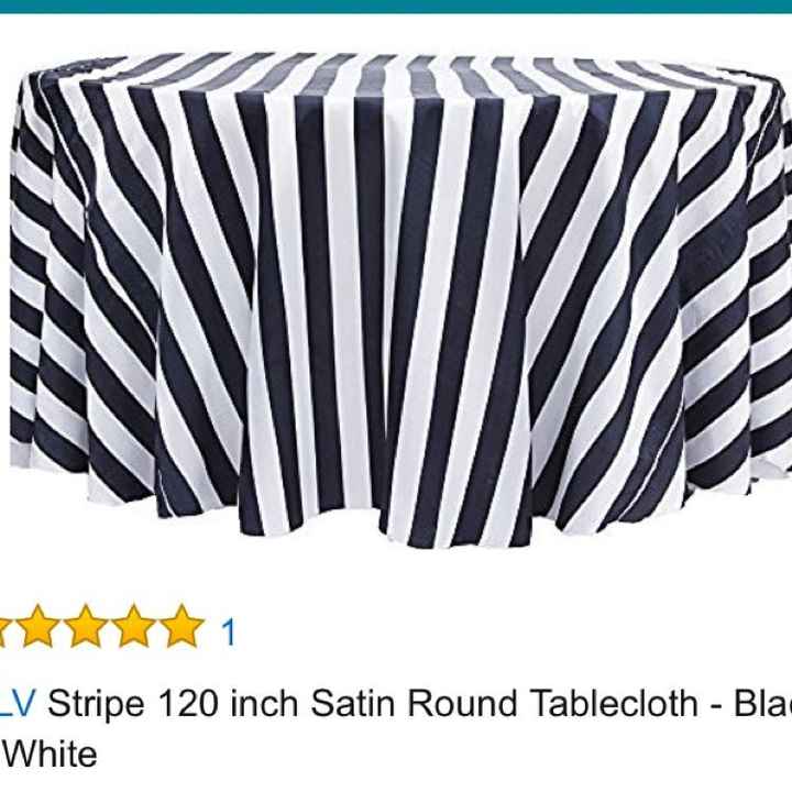 Black and white striped tablecloth
