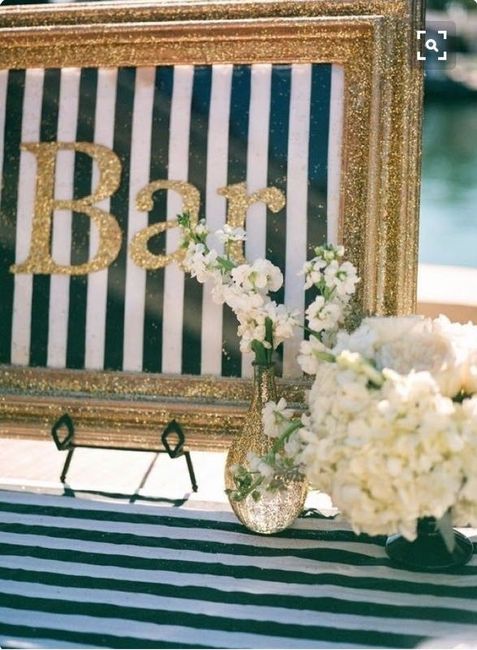 Black and white striped tablecloth