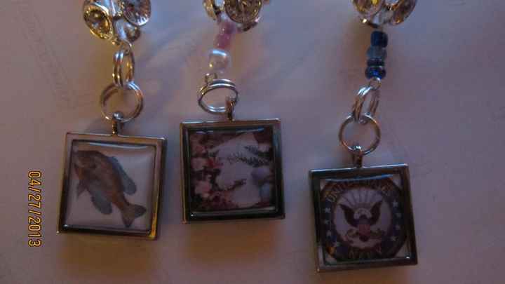 DIY photo Bouquet charms.  Michaels. Epiphany Crafts shape studio tool.  Just wanted to share