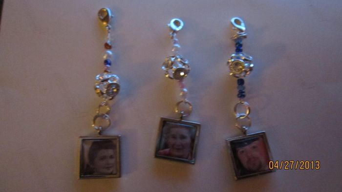 DIY photo Bouquet charms.  Michaels. Epiphany Crafts shape studio tool.  Just wanted to share