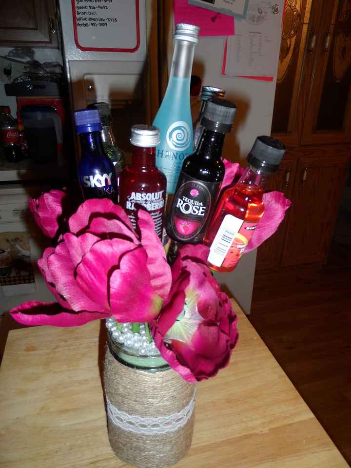 booze bouquet.. with pictures :)