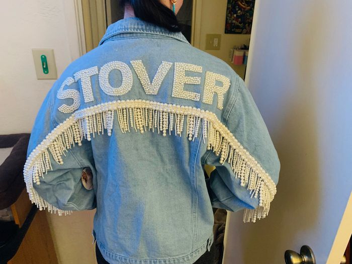 My custom bridal denim jacket arrived! 1