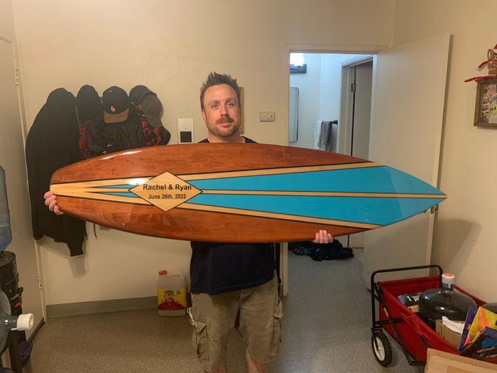 Our custom surfboard guestbook finally came! 1