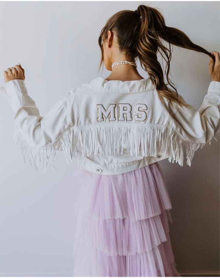 One day bridal denim jacket clearance