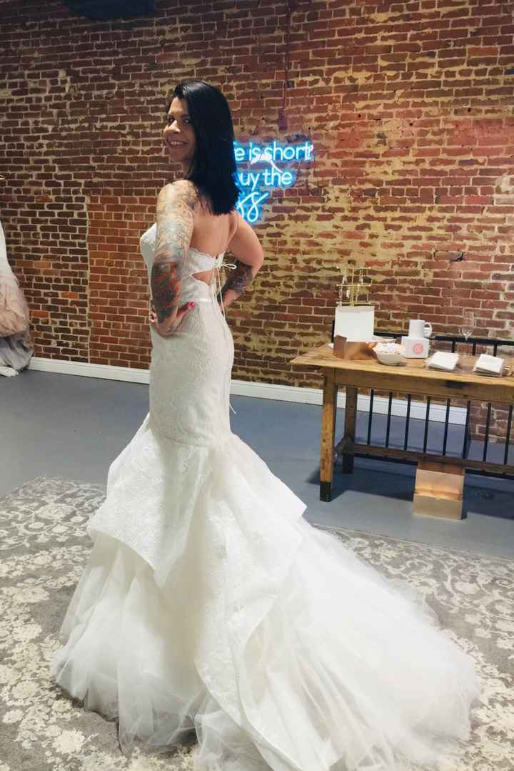 Wedding dress with denim jacket on sale