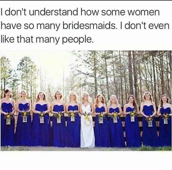 How many bridesmaids is too many?