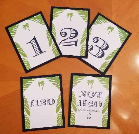 some of the table numbers and two signs