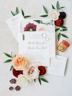 Floral insert for invitations