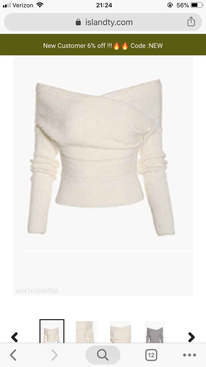 Sweater or top for reception dress? - 1