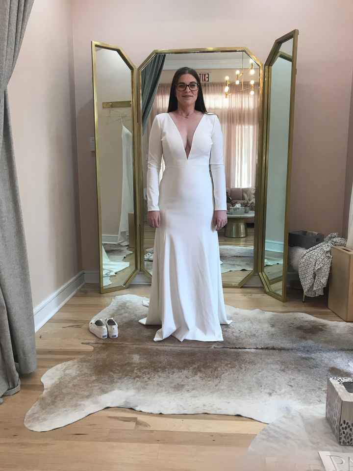 Can i see what your wedding dress looks on you as a size 8-10? - 1