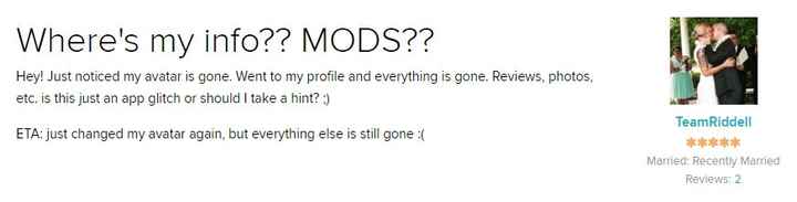 Where's my info?? MODS??