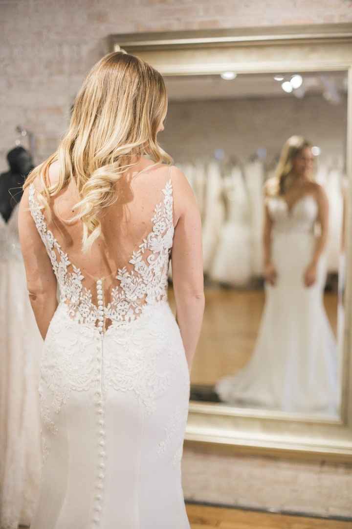 Trying on dresses