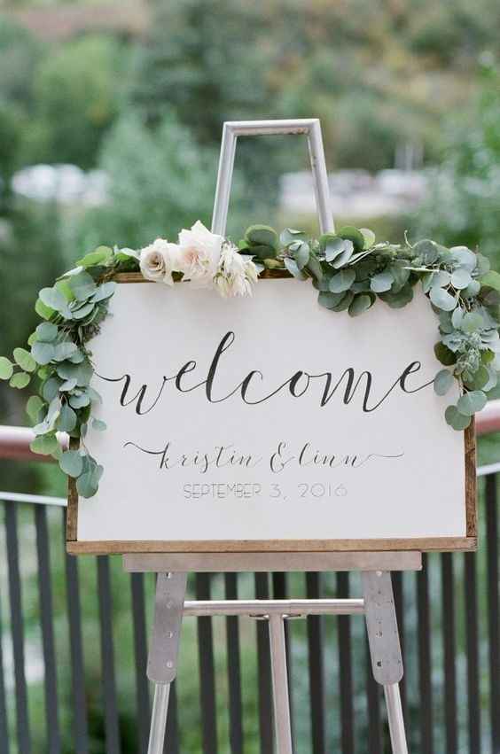 Eucalyptus on welcome sign