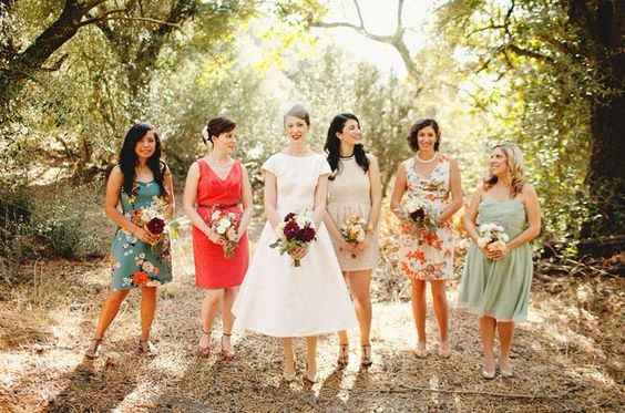 mismatched bridesmaids