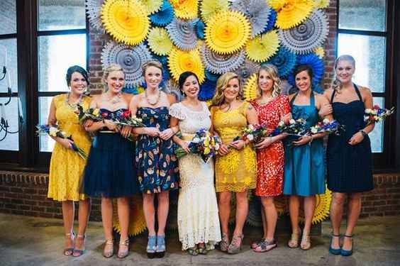 mismatched bridesmaids