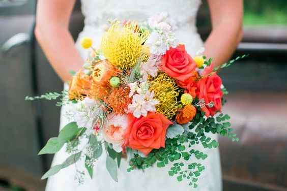 Orange Wisconsin Barn Wedding