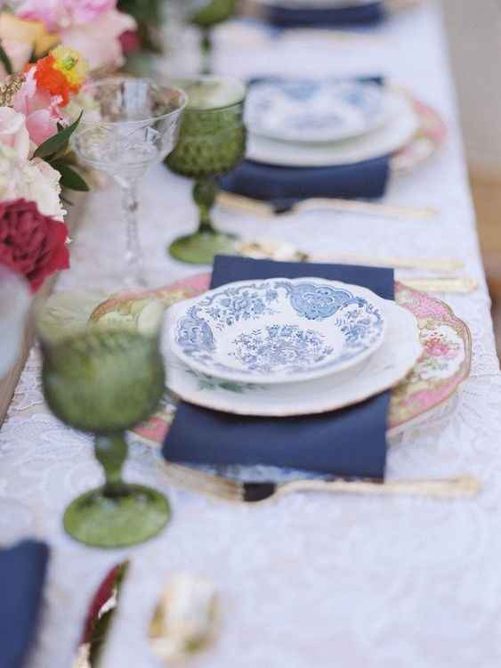 bringing in variety and creativity with mismatched china