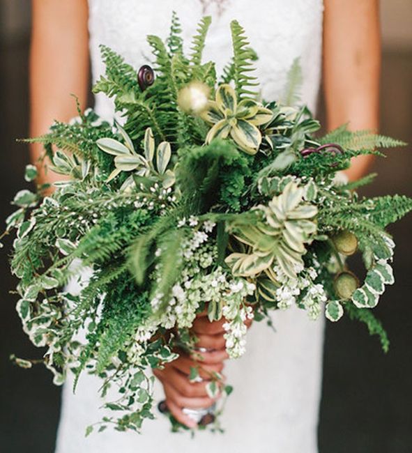 green bridal bouquet