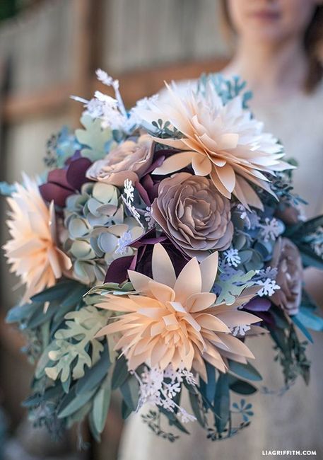 paper flower bouquet {Mypaperandlace}