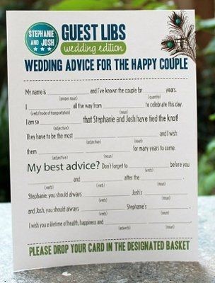 Wedding Mad Libs?  Who's doing it?