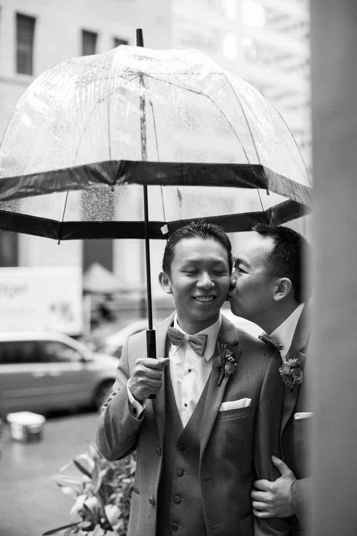 Let's see some pictures of your rainy wedding day!