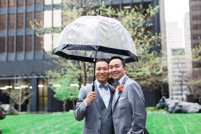 Let's see some pictures of your rainy wedding day!