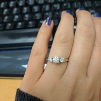 Band with 3-stone engagement ring?