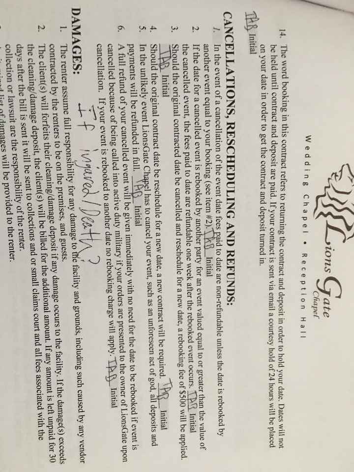 Canceling wedding, no refund or able to move date 1