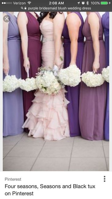 Blush dress with purple and gray?
