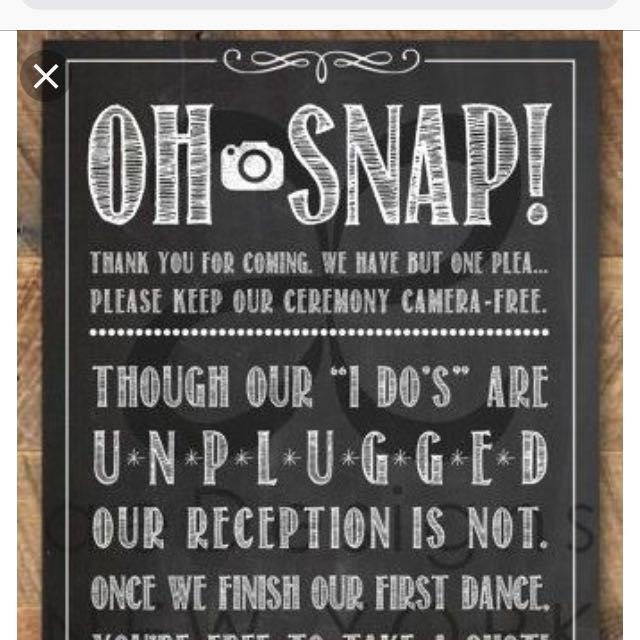 What happens if you *dont* do an unplugged ceremony sign? 1
