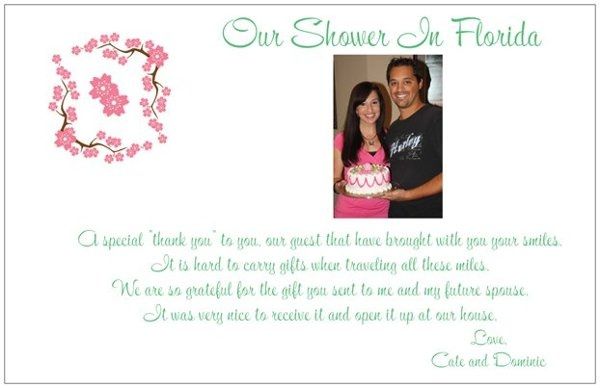 Opinions Please - A Shower Thank You For Gifts Shipped - Pic