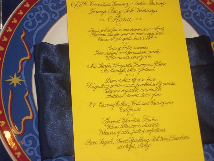 Dinner menu