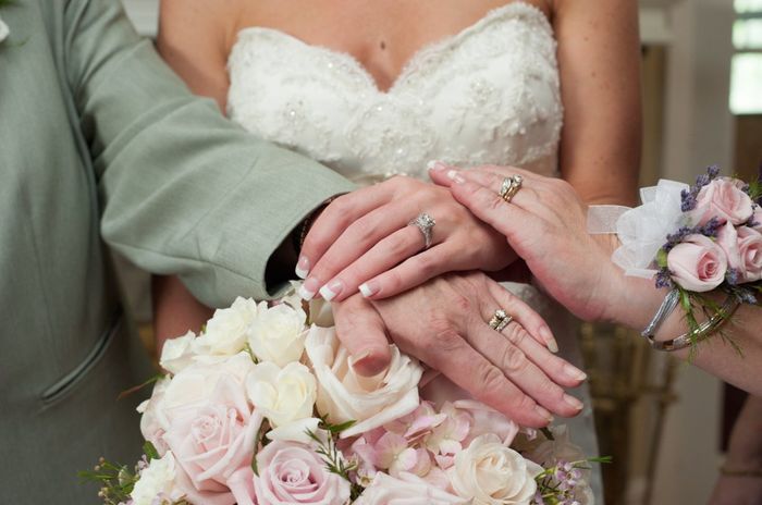 Wedding rings to accommodate your e-ring? Mismatched... princess cut...