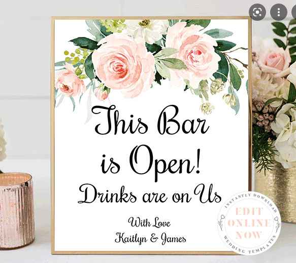 Cash bar signage? - 1