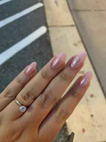 Nail trial- I think for my nails this week the pink will be more of a champagne/nude color