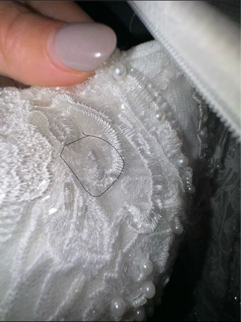 Loose dress threads on boob area 1