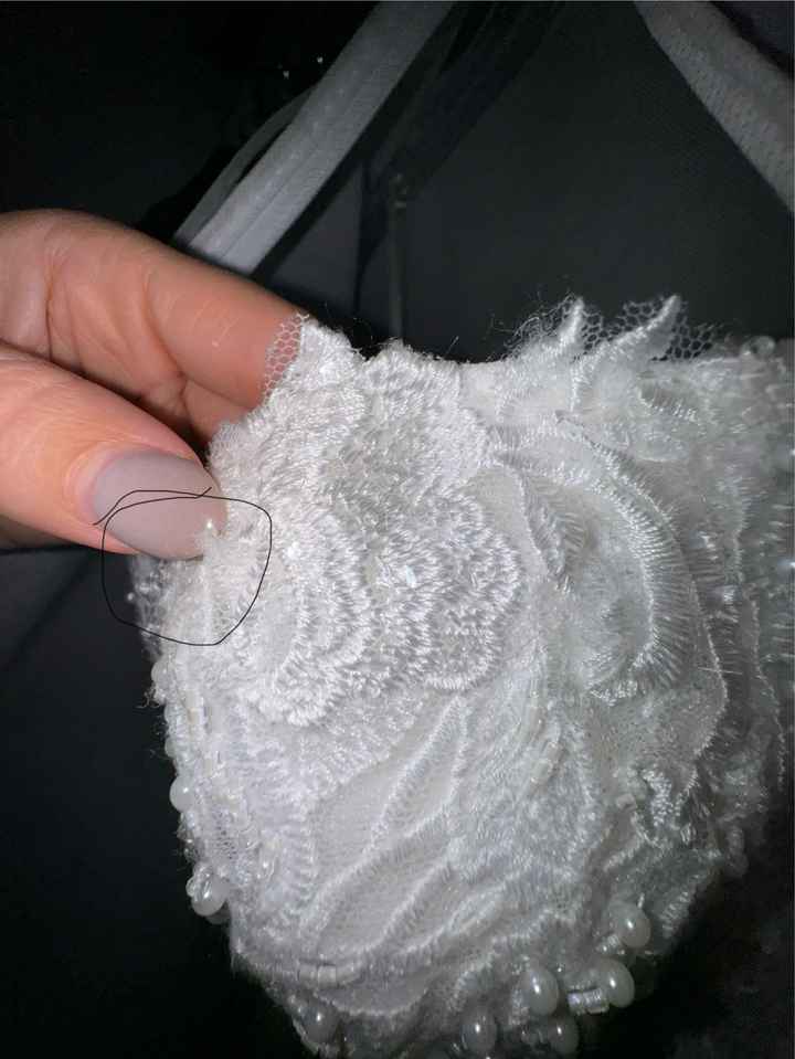 Loose dress threads on boob area - 3