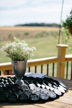 Hockey Puck Wedding Guest Book