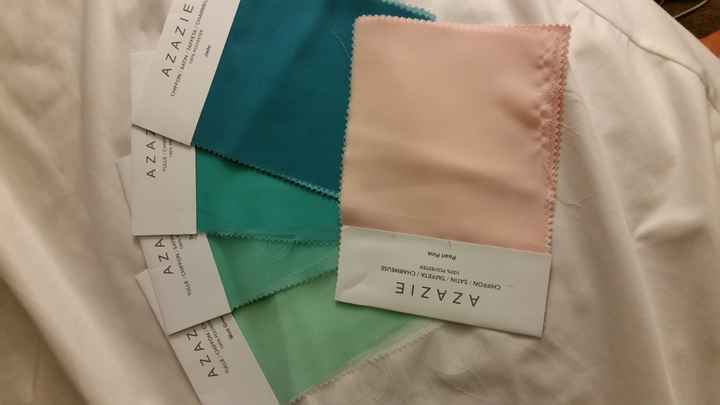 Bridesmaid dresses- Same color different dresses.