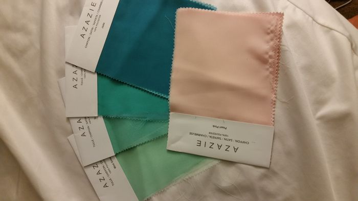 Bridesmaid dresses- Same color different dresses.