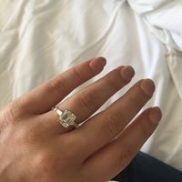 The stone was his grandmother's and my fiance designed the ring himself. I'm obsessed.