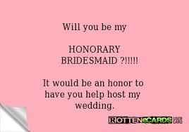 Honorary bridesmaid