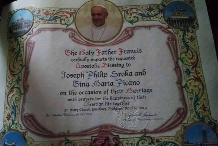Pope's blessing -- Nonna your experience?