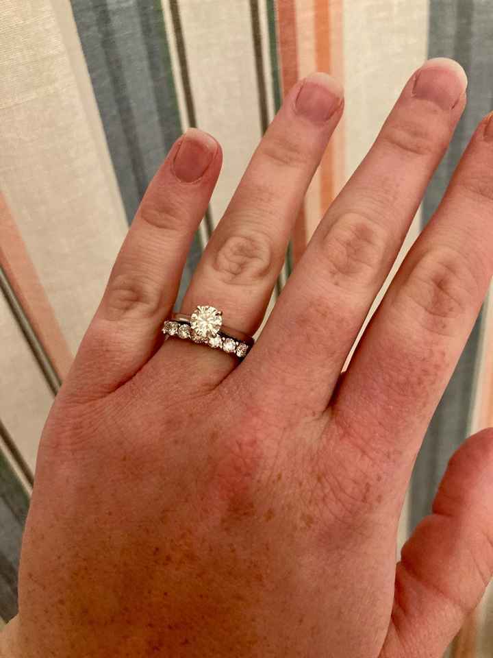 For those of you with solitaire cut stones, what style of wedding band do you have?! - 1