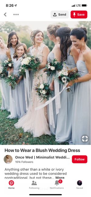 Blush/ivory gown- what color for bridesmaids? 3
