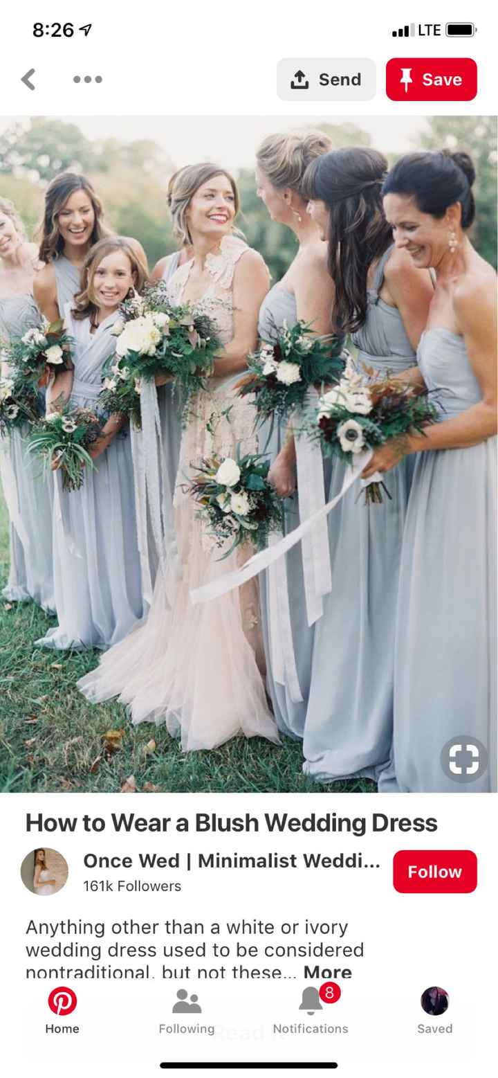 Blush/ivory gown- what color for bridesmaids? - 3