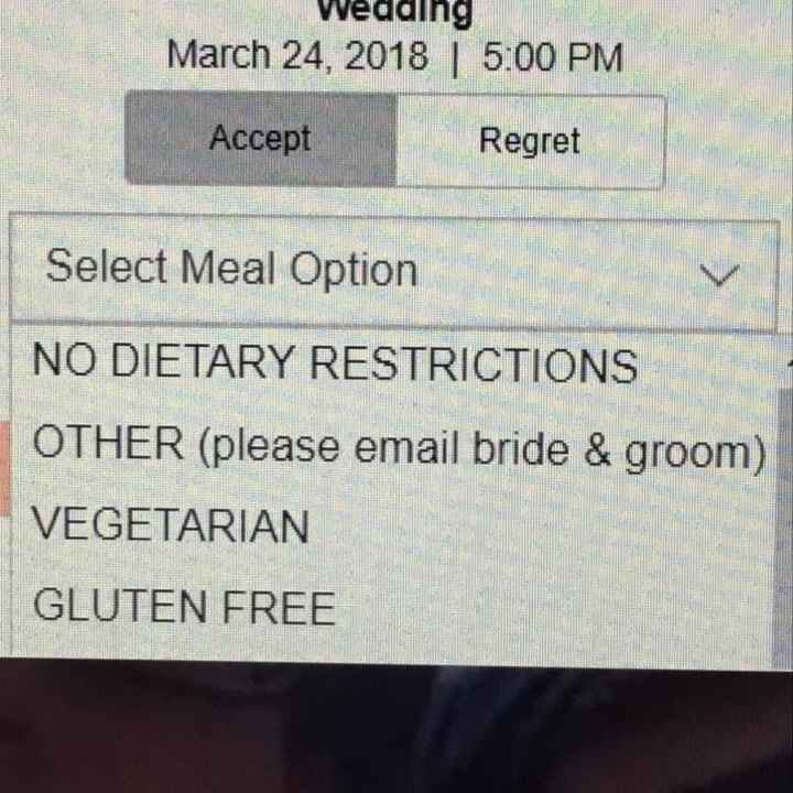 RSVP Question..Food Intolerance?