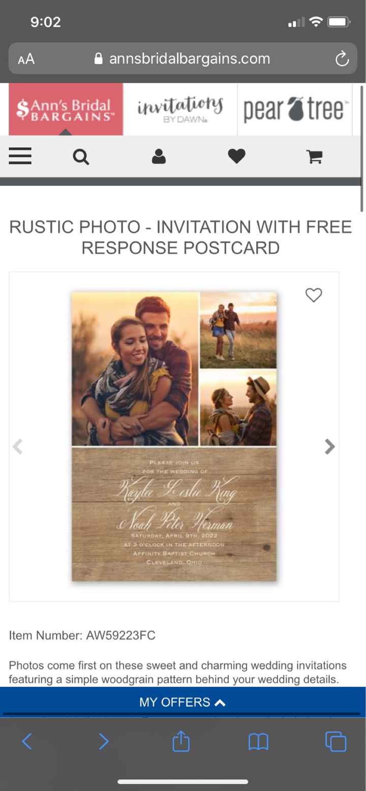 Engagement Photos on Wedding Invitations - 2