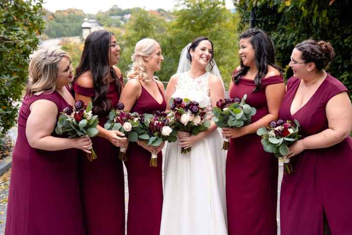 Bridesmaids in different dresses - 1