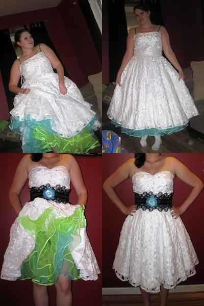 Before and after pics of my dress....